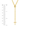Mary and Cross Curb Chain Lariat Necklace
