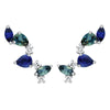 Teal Sapphire and Blue Blossom Climber Studs