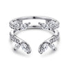 14K White Gold Marquise and Round Diamond Ring Enhancer
