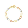 Tri-Colored Textured Link Bracelet