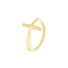 Plated Sterling Silver Sideways Cross Ring