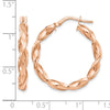 10K Rose Gold Polished Twisted Hoop Earrings