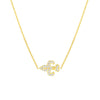 Sideways Mini CZ Fleur-de-Lis Necklace