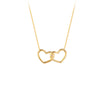 Linked Open Hearts Adjustable Necklace