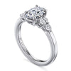 14K White Gold Oval Diamond Engagement Ring