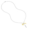 Sterling Silver Army Love Paper Clip Chain Charm Necklace