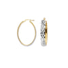 Plated Sterling Silver Diamond-Cut Oval Hoops