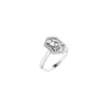 14K White 8x6 mm Oval 1/10 CTW Diamond Semi-Set Engagement Ring