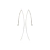 Sterling Silver Curved Wire Threader Earrings with Beads