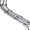 Sterling Silver/Black Multi-Strand Saturn Chain Bracelet