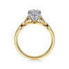 14K White-Yellow Gold Round Diamond Engagement Ring