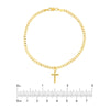 Cross Dangle Curb Chain Adj. Bracelet