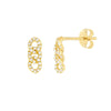 Diamond Triple Link Earrings