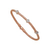 Diamond Trio Station Rose Mesh Bangle
