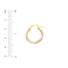 Tri-Color Spiral Hoop Earrings