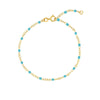 Light Turquoise Enamel Bead on Piatto Chain
