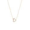 Sideways Mini CZ Heart Adjustable Necklace