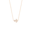 Sideways Mini CZ Anchor Necklace
