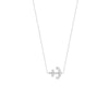Sideways Mini CZ Anchor Necklace