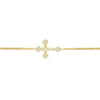 Plated Sterling Silver Sideways CZ Cross Bracelet