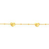 Puffed Heart Stations Saturn Chain Bracelet