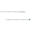 Sterling Silver Turquoise Bezel Saturn Chain Long Necklace