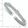 Sterling Silver Rhodium-plated CZ Woven Flexible Cuff