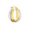 Two-Tone Overlaping Tube Round Hoop Earrings