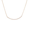 Sterling Silver Curved CZ Bar Adjustable Necklace