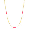 Neon Pink Enamel Alternating Bar Necklace