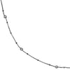 Sterling Silver Mini Bead and CZ Bezel Station Long Necklace