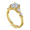 14K Yellow Gold Round Five Stone Diamond Engagement Ring