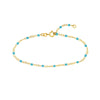 Light Turquoise Enamel Bead on Piatto Chain