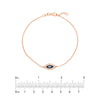 Sterling Silver CZ Evil Eye Adjustable Bracelet