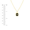 Black Enamel Octagon Medallion Necklace