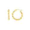 2 X 15mm Braided Hoop Earrings