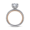 14K White-Rose Gold Round Diamond Engagement Ring