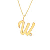 Script 'W' with Diamond Bezel Necklace