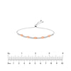 Sterling Silver White and Rose D/C Beads Bolo Bracelet