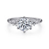 14K White Gold Round Diamond Engagement Ring