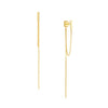 Front to Back Staple Bar Drop Chain Earrings
