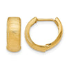 14K Polished and Textured Hinged Hoop Earrings