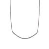 Sterling Silver Curved CZ Bar Adjustable Necklace