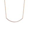 Sterling Silver Curved CZ Bar Adjustable Necklace