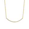 Sterling Silver Curved CZ Bar Adjustable Necklace