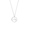 CZ Wave in Circle Cable Necklace