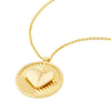 Chevron and Puff Heart Medallion Necklace