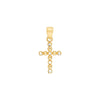 Two-Tone Diamond-Cut Beaded Cross Pendant