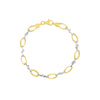 Two-Tone Textured Double Oval and X Bracelet