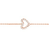 Sideways Mini CZ Heart Adjustable Bracelet